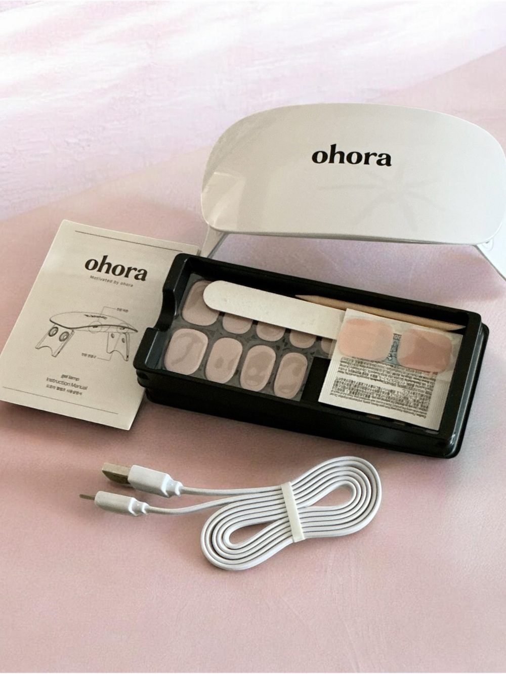 Ohora Gel Nail Art Starter Set - Cream Light - 30ct: Gloss, High Shine Finish